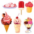 Set of colorful ice cream.